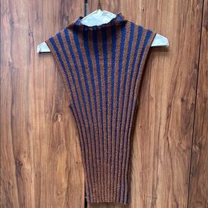 Zara Blue and Brown Knit Top
